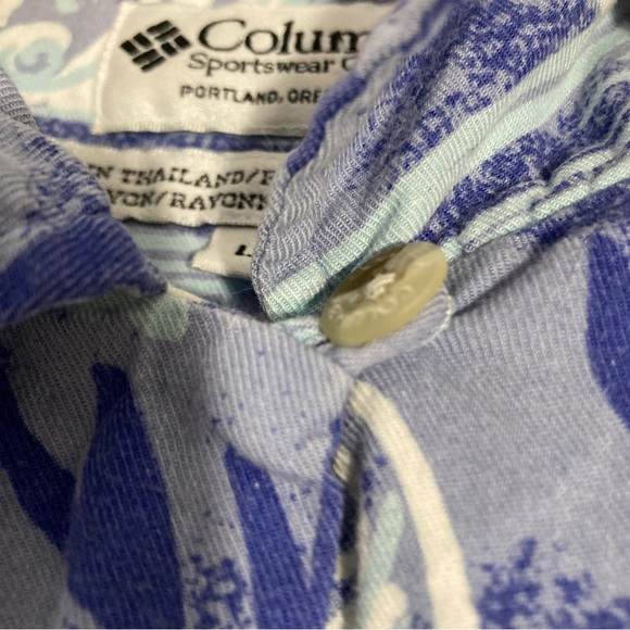 Columbia Sportswear Company shirt Mens Hawaian short sleeve Blue Size L - Picture 12 of 16